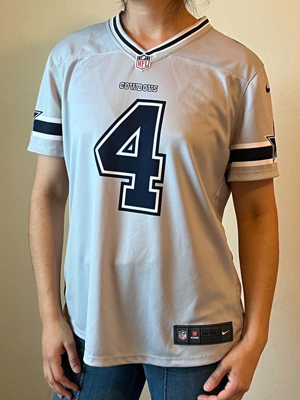 NFL OnField Apparel Dallas Cowboys #4 Dak Prescott Jersey- Large